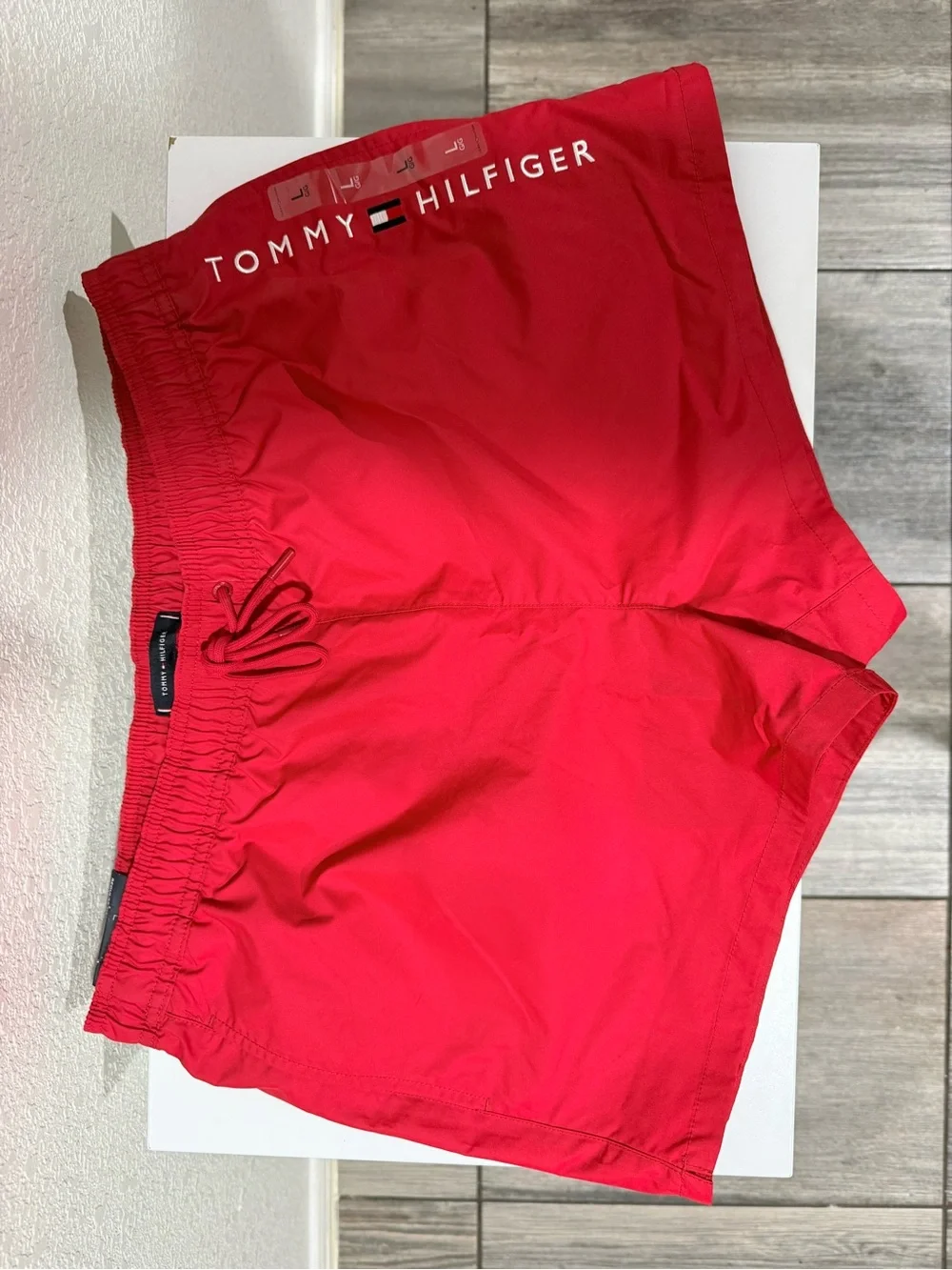 Tommy Hilfiger Red Logo Swim Trunk